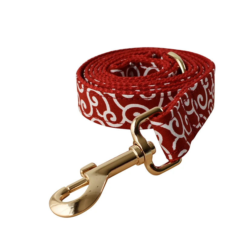 Collier & Laisse à motif Rouge - Maison Canovia