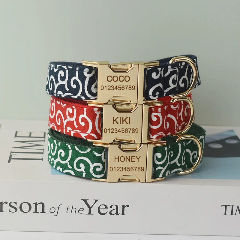 Collier & Laisse à motif Rouge - Maison Canovia