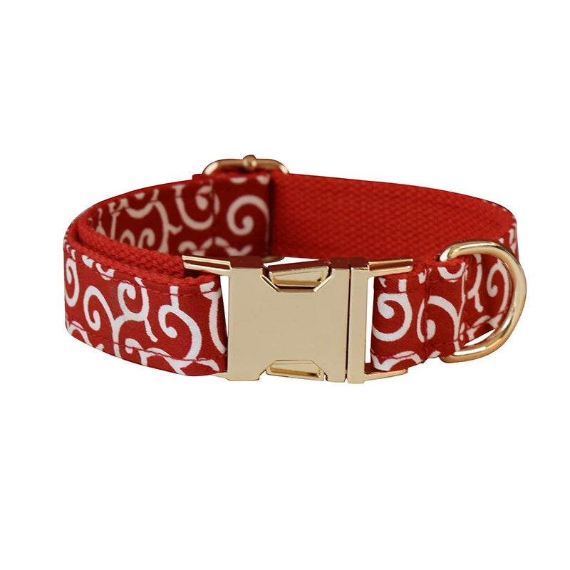 Collier & Laisse à motif Rouge - Maison Canovia