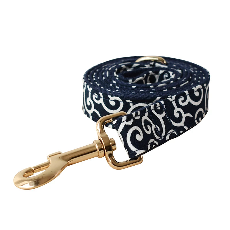 Collier & Laisse à motif Noir personnalisable – Maison Canovia