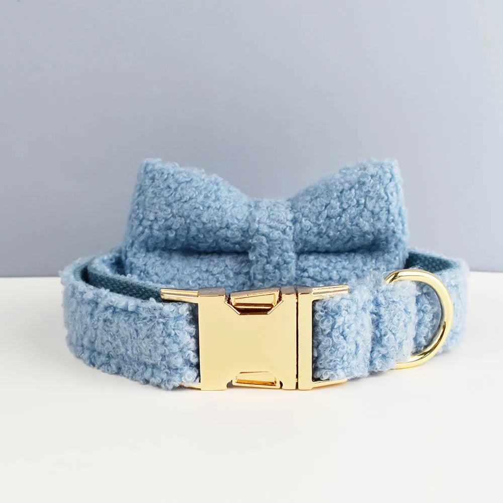 Collier laine bouclée Bleu Ciel – Maison Canovia