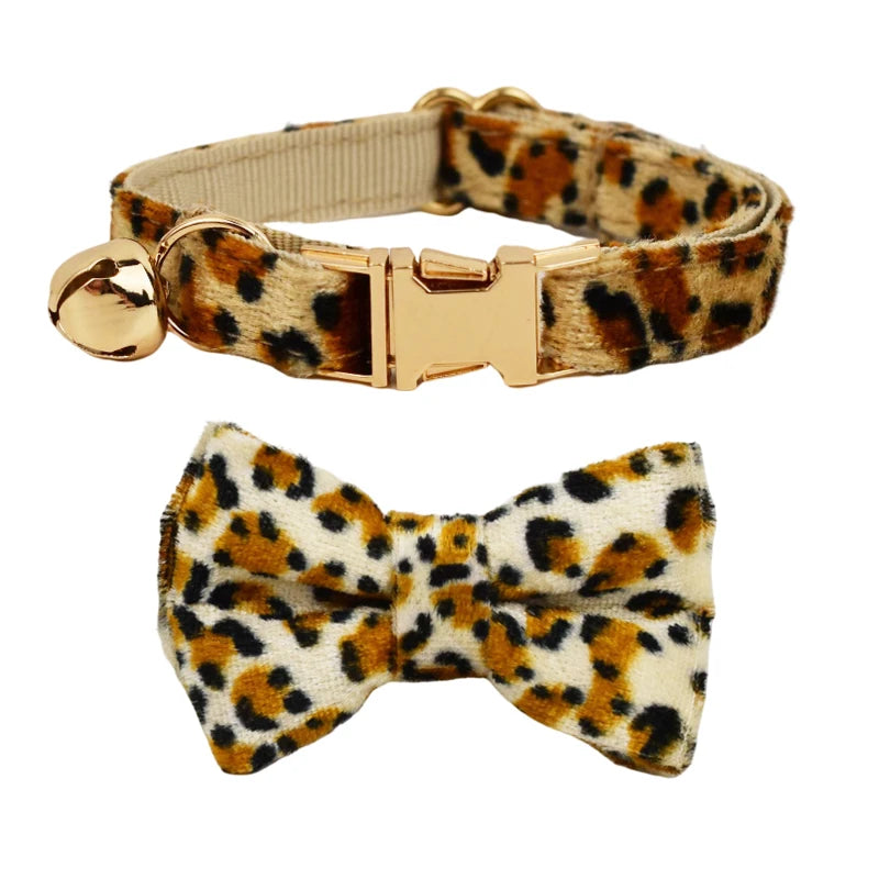Cat Collar Bowknot Adjustable Safety Personalized pet collar Customized Name Soft