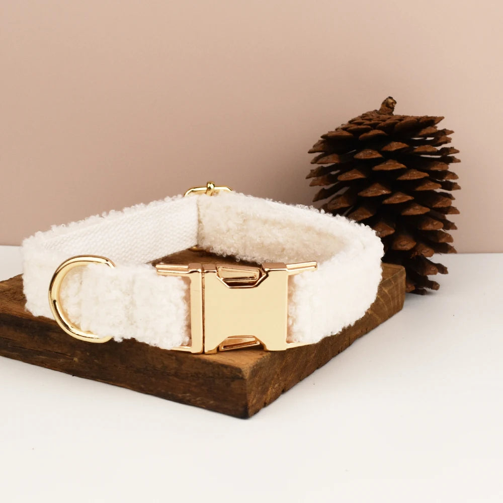 Collier laine bouclée Blanc - Maison Canovia