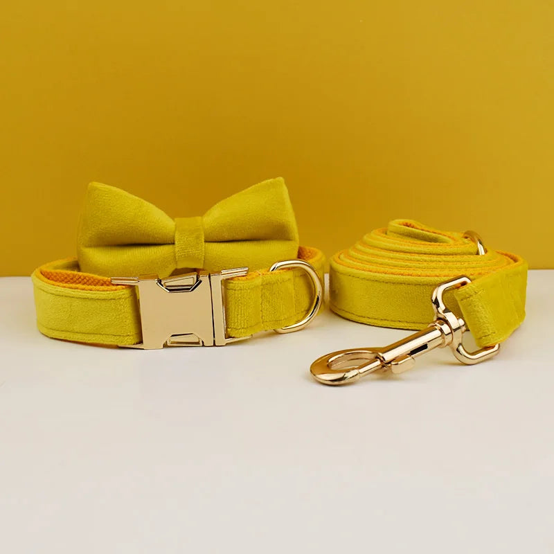 Collier en velours Jaune – Maison Canovia
