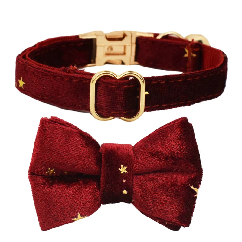Cat Collar Bowknot Adjustable Safety Personalized pet collar Customized Name Soft