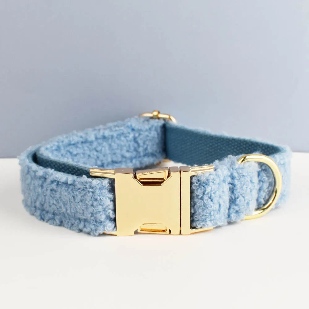 Collier laine bouclée Bleu Ciel – Maison Canovia
