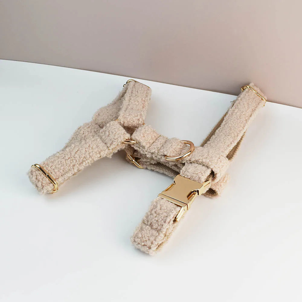 Harnais & Laisse laine bouclée  personnalisables – Maison Canovia